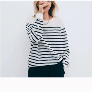 Reformation boyfriend cashmere striped sweater